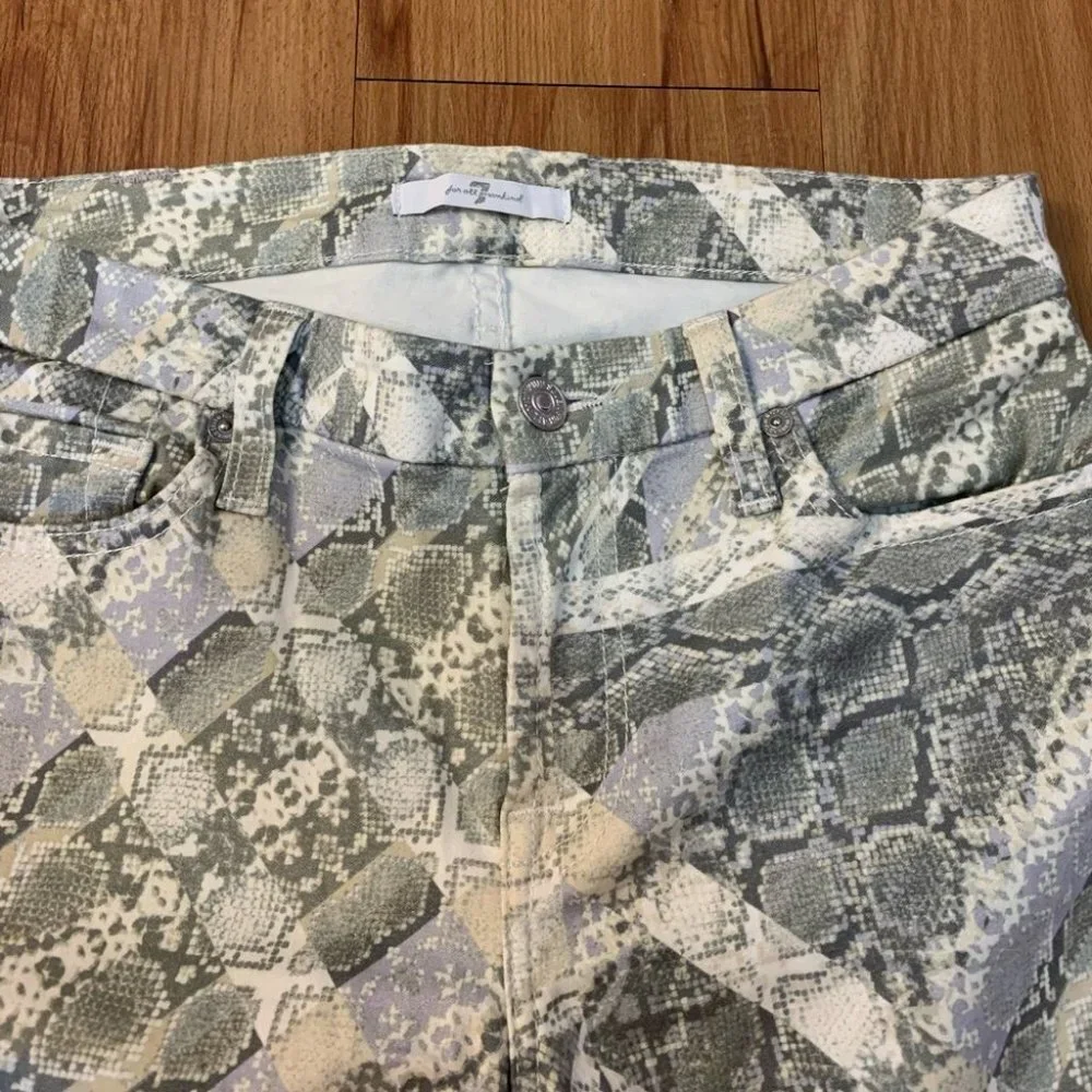 7 For All Mankind Snakeskin Skinny Pants